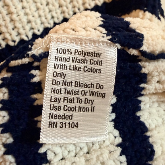 Crown & Ivy Navy and White Striped Turtleneck Sweater - Picture 4 of 4